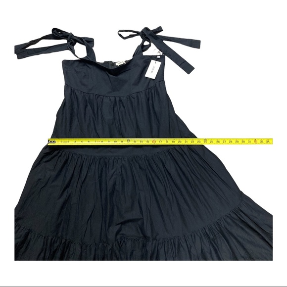 NWT JASON WU Black Tiered Shoulder Tie Maxi Dress Embroidered Size XL - Picture 10 of 16